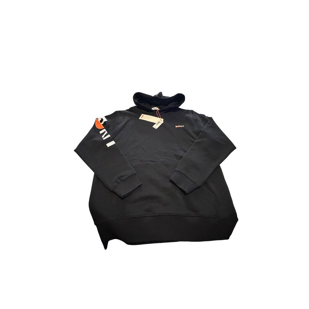 Rokit Men's Black Pullover Hoodie Long Sleeve Casual Sweatshirt Size Large